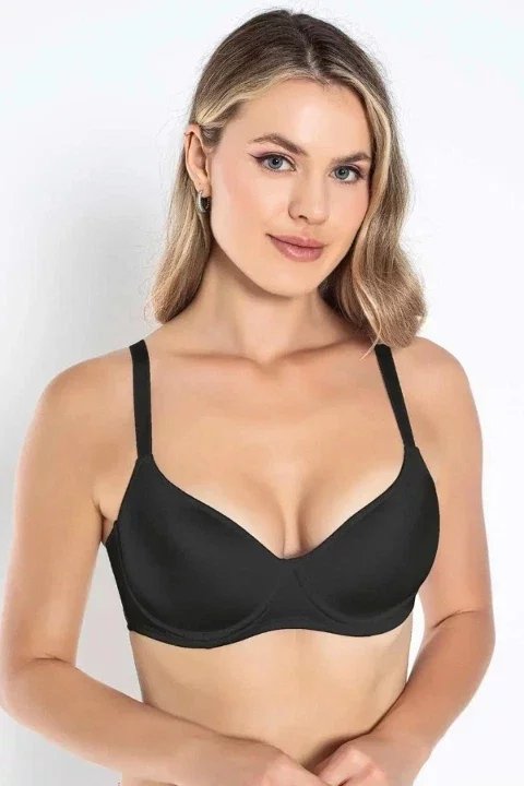 BALENLİ KAPLI MİNİMİZER SÜTYEN SİYAH - 1