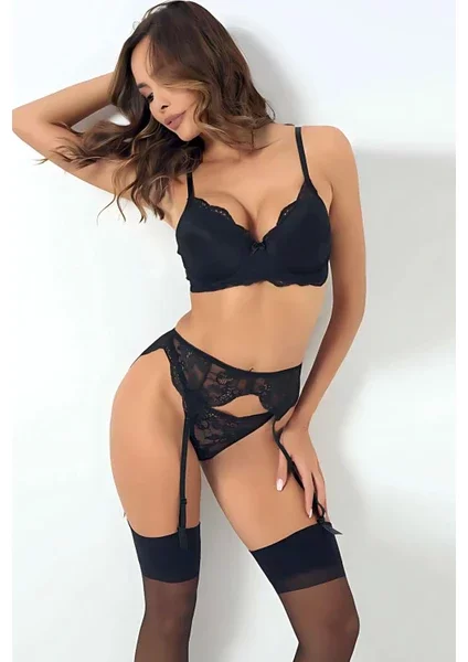 FANTEZİ JARTİYER TAKIM SİYAH - 1