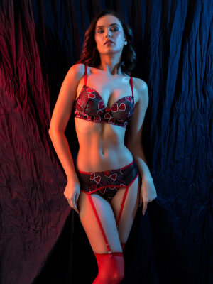 FANTEZİ TRANSPARAN SÜTYEN JARTİYER TAKIM SİYAH - 3