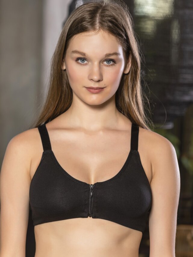 FERMUARLI PAMUKLU SPORCU SÜTYENİ SİYAH - 1