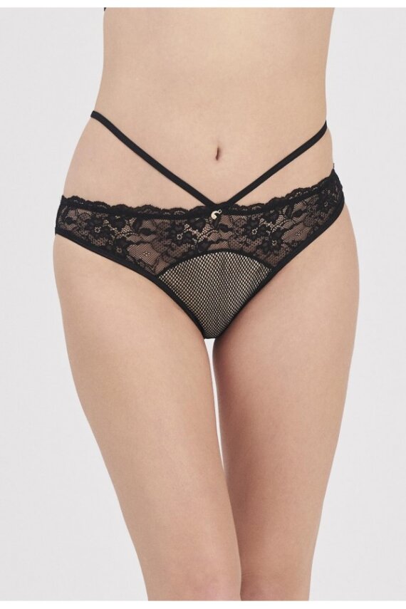 MOONLIGHT DANTEL DETAYLI SLİP SİYAH - 1