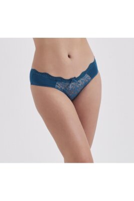 MOONLİGHT DANTEL DETAYLI SLİP KÜLOT MAVİ