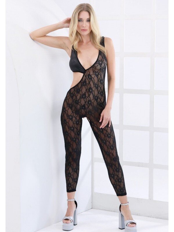 ÖZEL BÖLGESİ AÇIK VÜCUDU SARAN CATSUİT  - 1