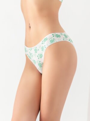 PAMUKLU DESENLİ, 3'LÜ SLİP KÜLOT YEŞİL