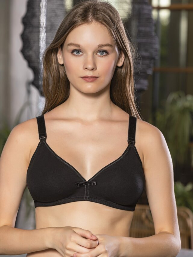 PAMUKLU EMZİRME SÜTYENİ SİYAH - 1