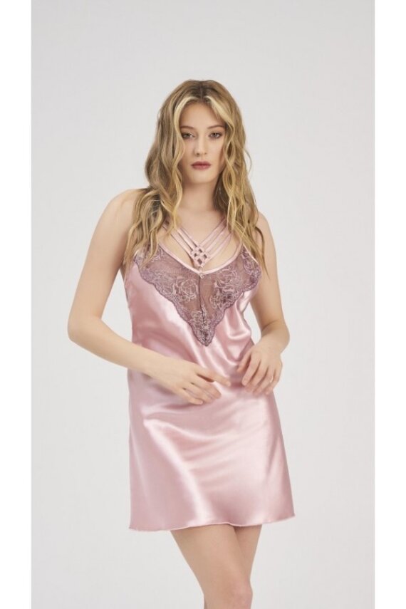 PEMBE SATEN GECELİK - 1