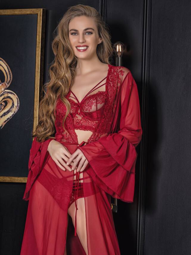 TRANSPARAN MAXİ BOY SABAHLIK BORDO - 4